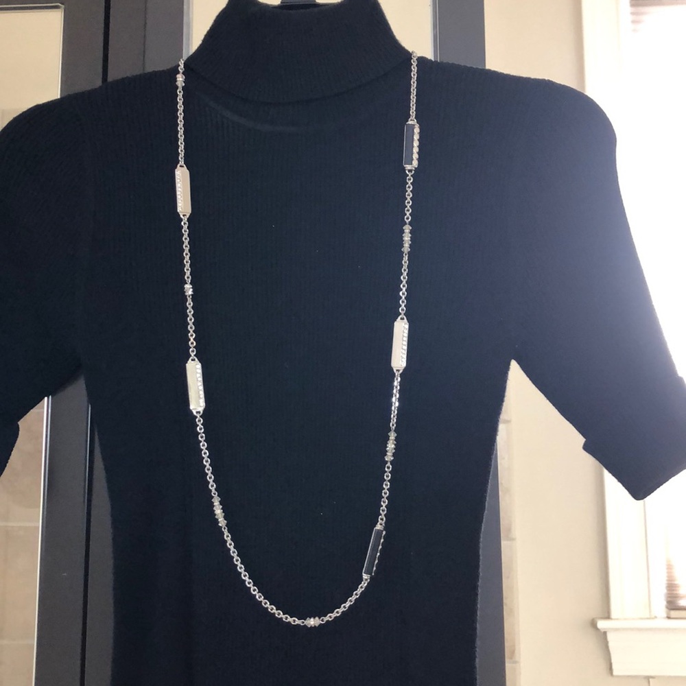 💙Reversible Silver and Black Bar Necklace
